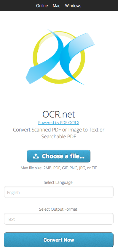 OCR.net as seen on a mobile device
